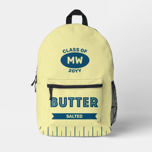 Stick-of-Butter Retro Custom Monogram Rucksack (Vorderseite)