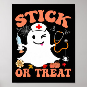 Stick or Leckerei Nurve Funny Halloween Kostüm Poster