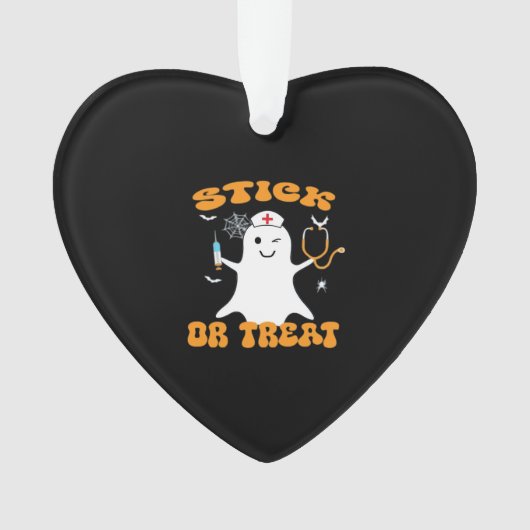 Stick or Treat Nurse Funny Halloween Costume Essen Ornament (Vorderseite)
