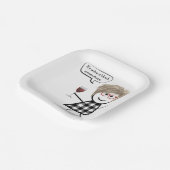 Stick Party Girl with Red Wine Pappteller (Gewinkelt)