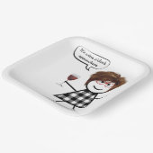 Stick Party Girl with Red Wine Pappteller (Gewinkelt)