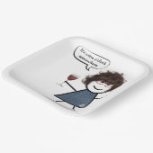 Stick Party Girl with Red Wine Pappteller (Gewinkelt)