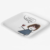 Stick Party Girl with Red Wine Pappteller (Gewinkelt)