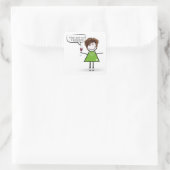 Stick Party Girl with Red Wine Quadratischer Aufkleber (Tasche)