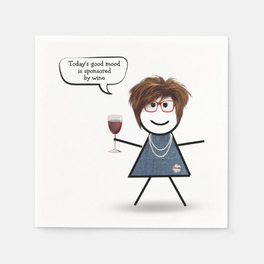 Stick Party Girl with Red Wine Serviette (Vorderseite)