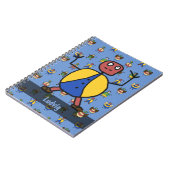 Stick People Children Pattern Junge einen Namen Notizblock (Linke Seite)