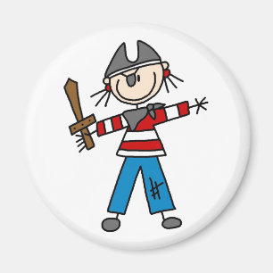 Stick Pirate mit Schwertmagnet Magnet