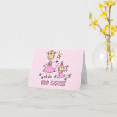 Stick Princess Duo Big Sister Blank Card Karte (Gelbe Blume)