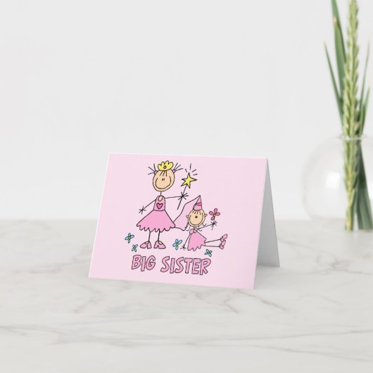 Stick Princess Duo Big Sister Blank Card Karte (Vorderseite)