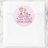 Stick Princess Duo Little Sister Runder Aufkleber (Tasche)
