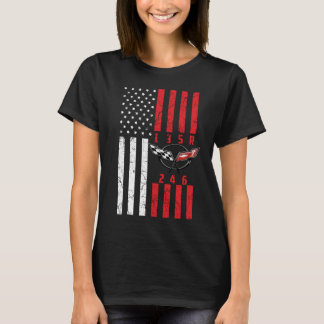 Stick Shift American Flag Chevrolet Corvette 6 Gea T-Shirt