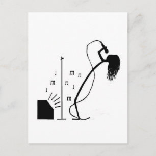 Stick Singer Postkarte