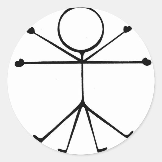 Stick Vitruvian Man Sticker (Vorderseite)