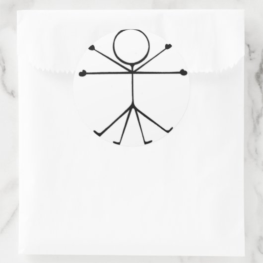 Stick Vitruvian Man Sticker (Tasche)
