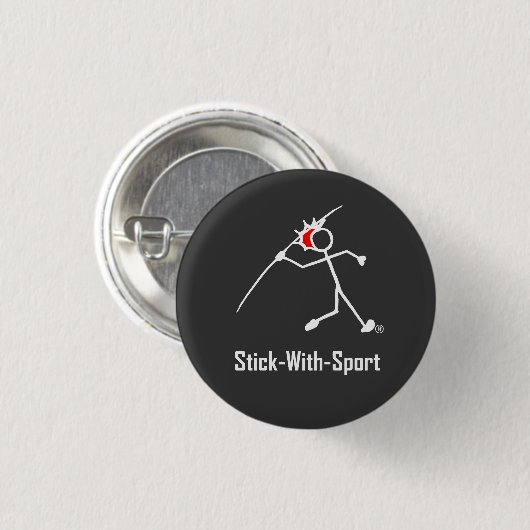 Stick with Sport Javelin Stickman Red Dark Button (Vorne & Hinten)