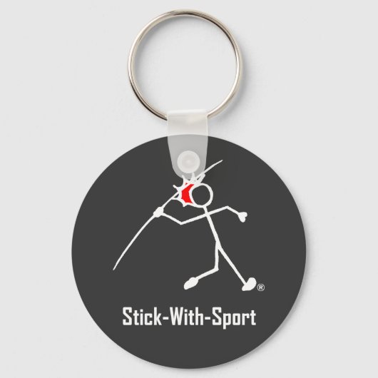 Stick with Sport Javelin Stickman Red Dark Schlüsselanhänger (Vorderseite)
