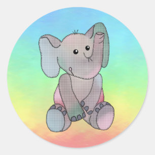 Stickbild Elefant Runder Aufkleber