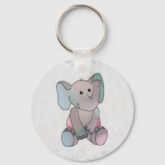 Stickbild Elefant Schlüsselanhänger (Vorderseite)