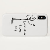 Sticker am Telefon lustig Schwarz-Weiß Case-Mate iPhone Hülle (Rückseite (Horizontal))