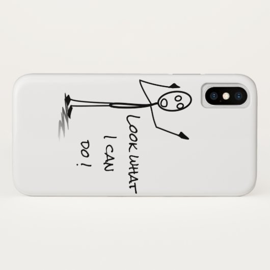 Sticker am Telefon lustig Schwarz-Weiß Case-Mate iPhone Hülle (Rückseite (Horizontal))