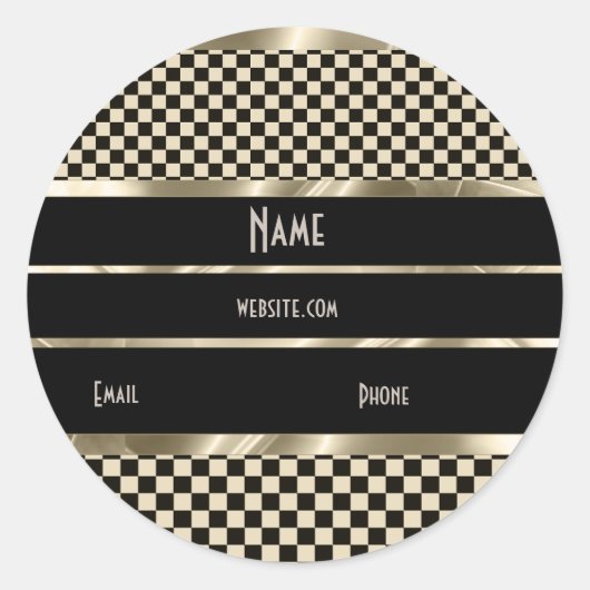 Sticker Art Deco Sepia Gold Black (Vorderseite)