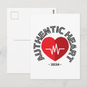 Sticker Authentic Heart 2024 Postkarte (Vorne/Hinten)