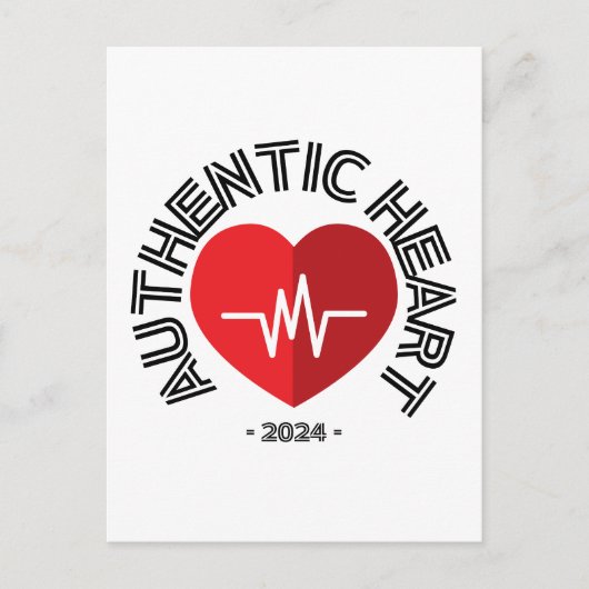 Sticker Authentic Heart 2024 Postkarte (Vorderseite)
