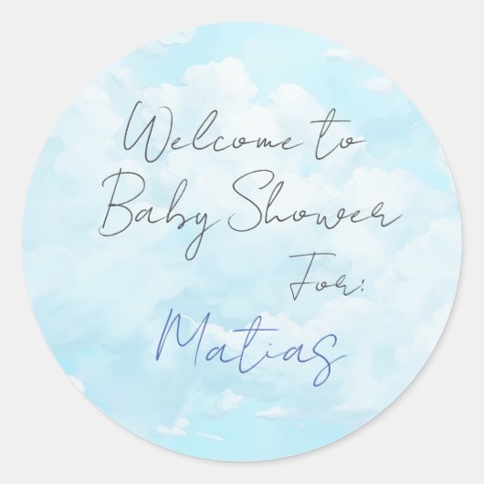 Sticker Baby Shower personalizado (Vorderseite)