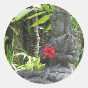 Sticker: Bali Statue Runder Aufkleber