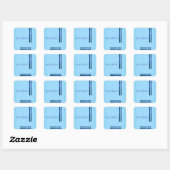 Sticker 'Beste Wünsche' - Hellblau mit Marineblaue (Blatt)