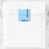 Sticker 'Beste Wünsche' - Hellblau mit Marineblaue (Tasche)