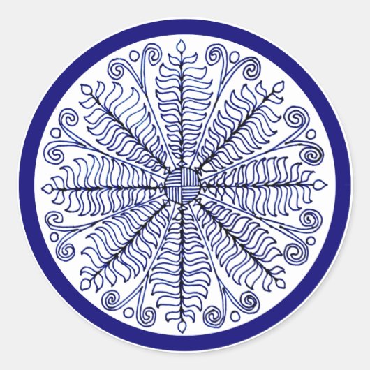 Sticker Blue Fern Blätter (Vorderseite)
