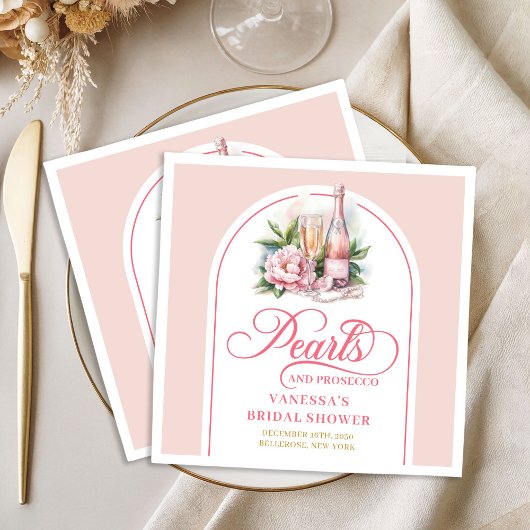 Sticker Blush und goldene Servietten Perlen und Pr