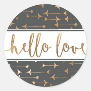 STICKER  Boho Gold Arrow Modern Chic Baby Birne