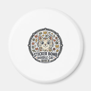 Sticker Bomb Doodle Katze POD Vektor Kunst - Stick Magnet