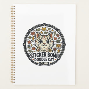 Sticker Bomb Doodle Katze POD Vektor Kunst - Stick Planer