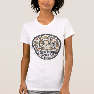 Sticker Bomb Doodle Katze POD Vektor Kunst - Stick T-Shirt