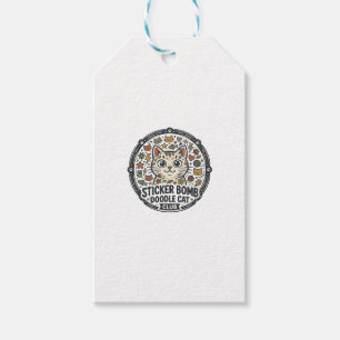 Sticker Bomb Doodle Katze POD Vektorkunst - Sticke Geschenkanhänger