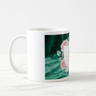 Sticker Book Tasse | Smaragdgrün Gold Floral Kaffe