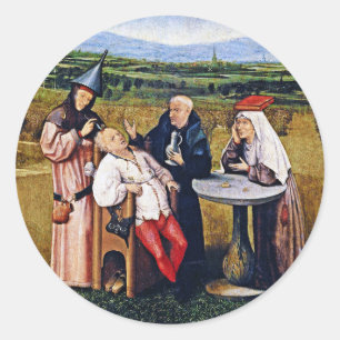 Sticker: Bosch - Stein der Verrücktheit Runder Aufkleber
