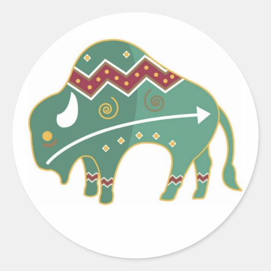 Sticker Buffalo Design Native American (Vorderseite)