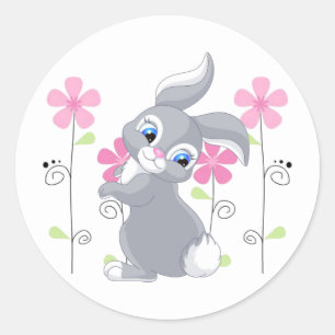 Sticker-Bunny Runder Aufkleber
