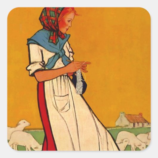 Sticker Busy Lady Needlework Knitting Crocheting (Vorderseite)