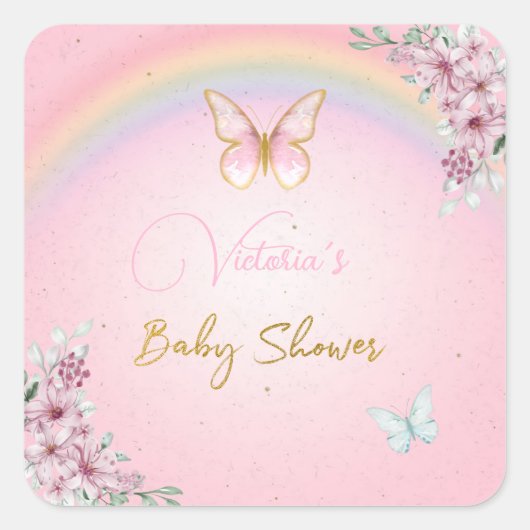 Sticker Butterflies, Rainbow, Pink Gold (Vorderseite)