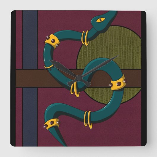 Sticker Carré Snake Quadratische Wanduhr (Vorderseite)