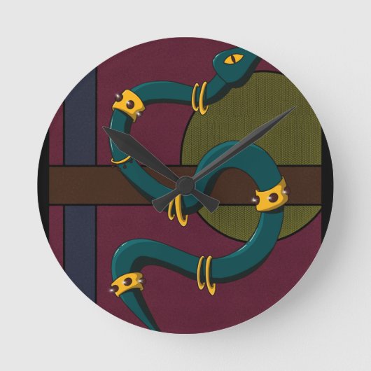 Sticker Carré Snake Runde Wanduhr (Vorderseite)