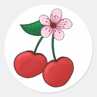 Sticker-Cherry Blossom Runder Aufkleber