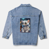 "Sticker Chic: Illustriert Denim Jacket für Fashio Jeansjacke (Rückseite)