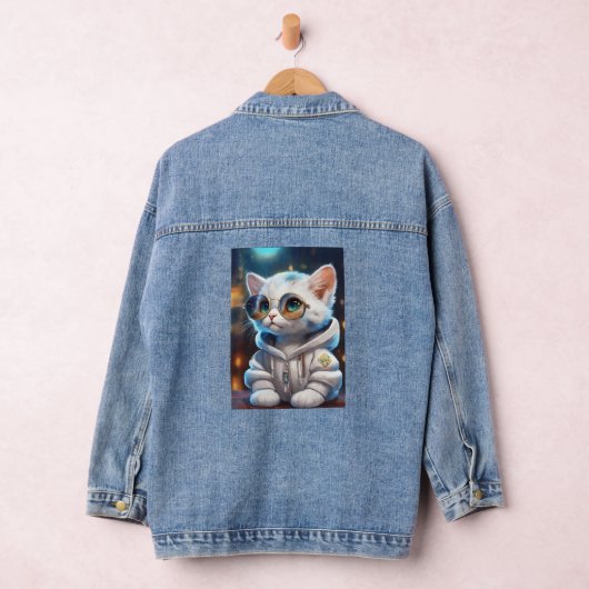 "Sticker Chic: Illustriert Denim Jacket für Fashio Jeansjacke (Hangar)