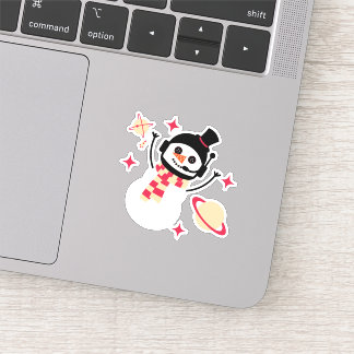 Sticker - Christmas Space Snow Man (rot)